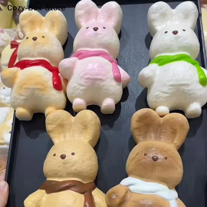 [ZY]Cute Bread Bunny Toys Soft Slow Rising Texture Lovely Scarf Design For Stress Relief Desk Decor Gifts[ZY]