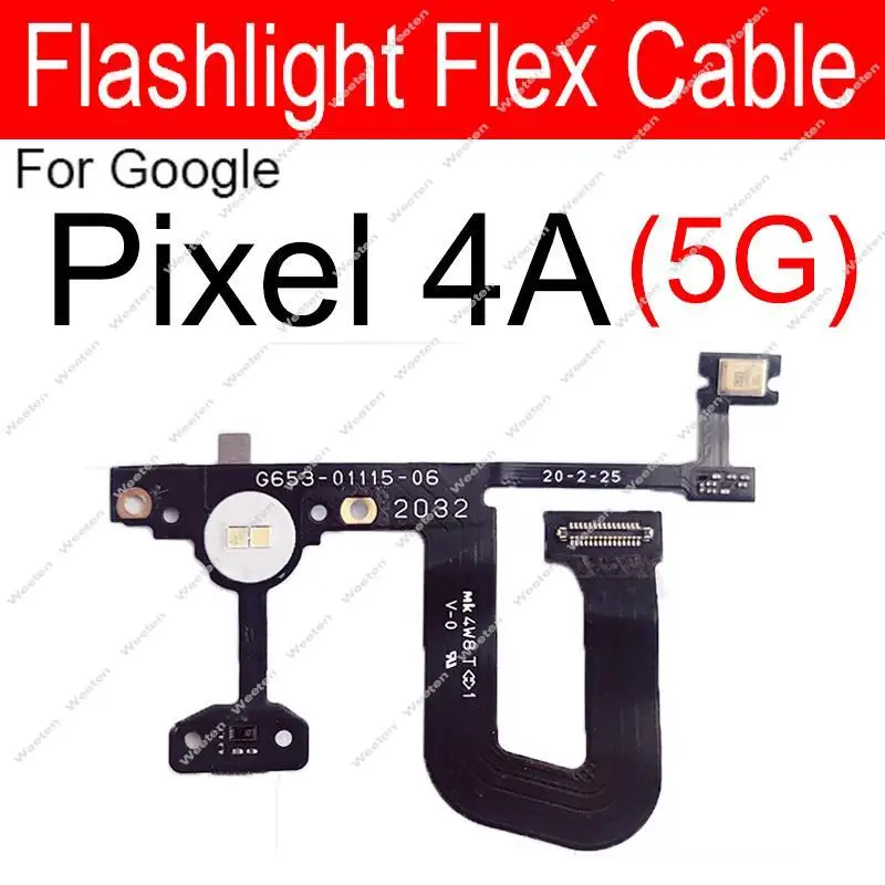 Flashlight Flex Cable For Google Pixel 4A 5A 4G 5G  Flash Light Sensor with Microphone Flex Ribbon Replacement Parts