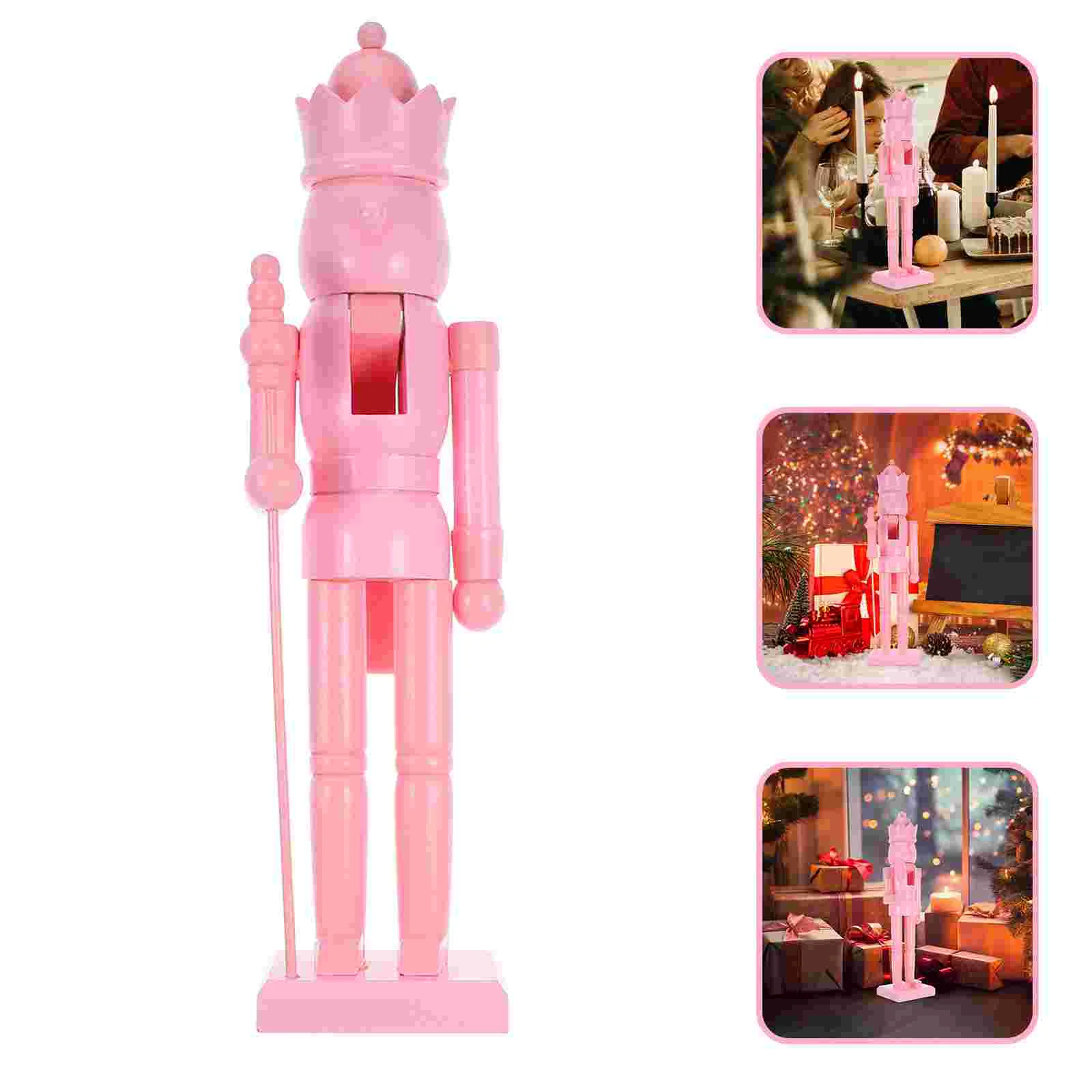 

Nutcracker Christmas Decoration Wooden Ornament Statue Old Fashioned Craft DIY Blank Puppet