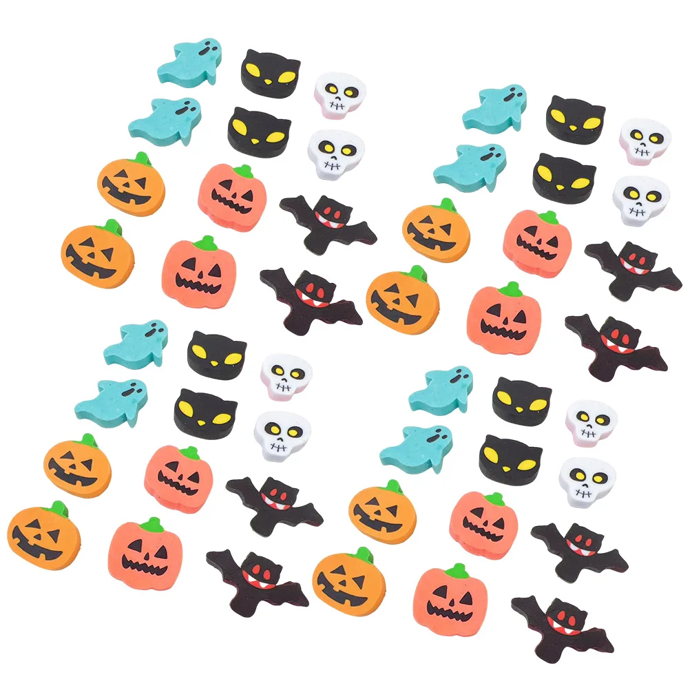 100 peças borracha de papelaria de Halloween forma adorável borrachas adoráveis para desenhar prêmio de desenho animado