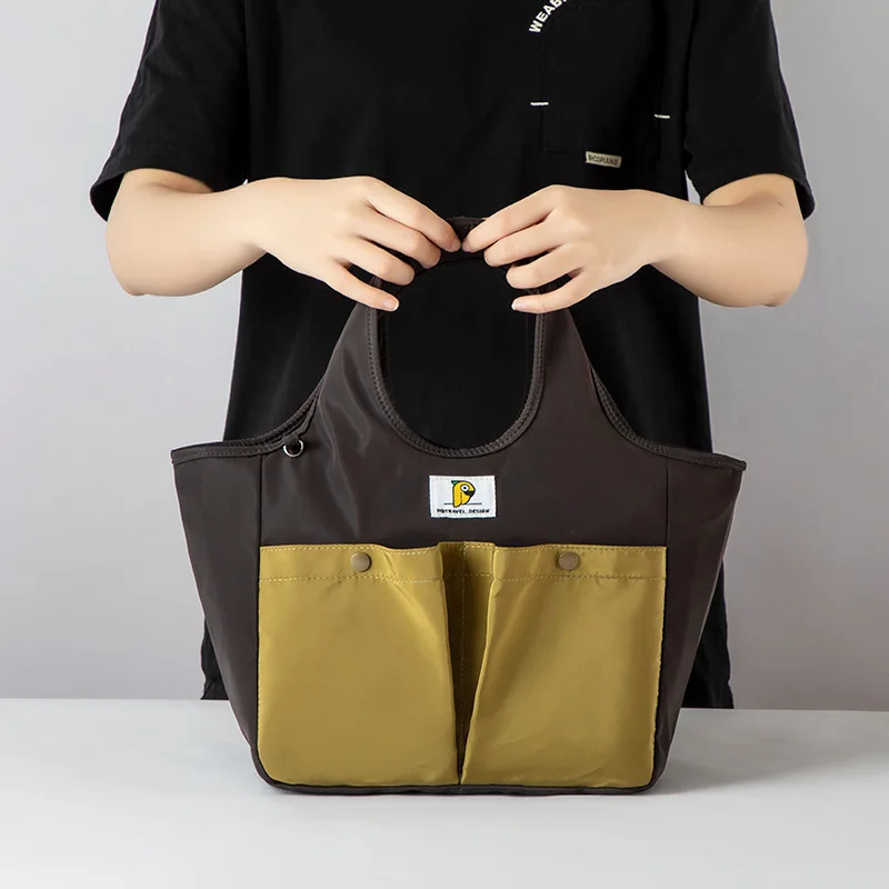 

Patchwork Color Lunch Bags for Women Double Deck Insulated Lunch Box Quilted Puffer Tote Reusable Large Cooler for Work School