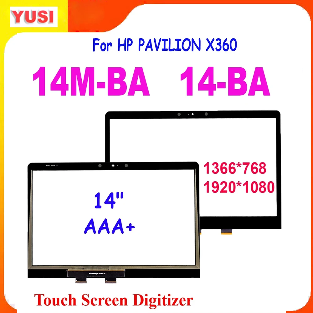 14-дюймовый сенсорный экран для HP PAVILION X360 14M-BA 14-BA Series, стеклянная панель с дигитайзером для замены сенсорного экрана HP 14-BA