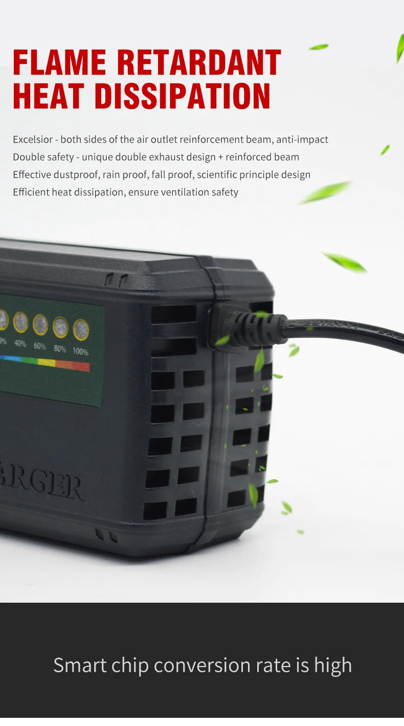 48V 40Ah-45Ah 납축전지 펄스 충전기 3.8A 충전 전류 전기 자전거 충전기