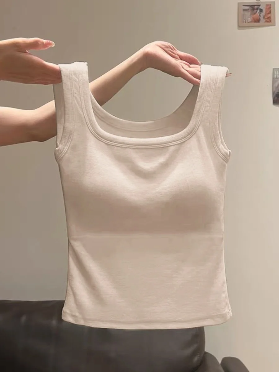 Women's One-Piece Strap Vest Spring Summer New Style plus Size Sleeveless Slim Fit Inner Wear Versatile Base Top