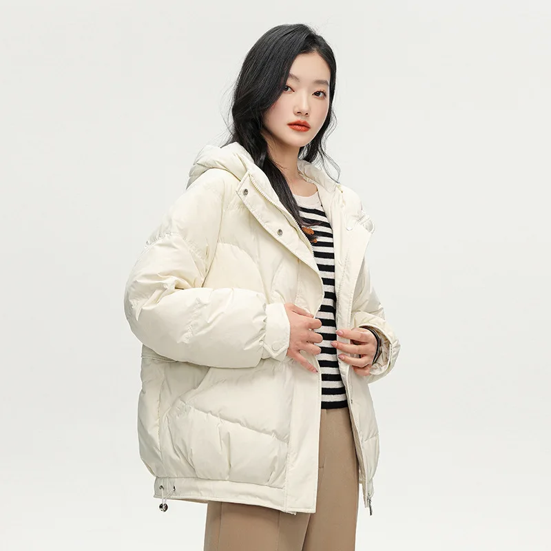 Short down Jacket Female 2023 Winter New Popular Thickened Small Fashion Loose Hooded Coat