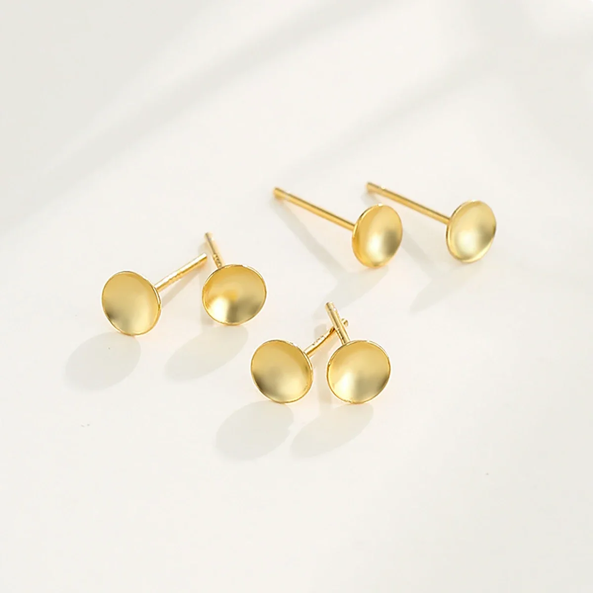 2 pair/lot 925 Sterling Silver Blank Pearl Cup Pad with Peg 3 4 5 6 8mm Earring Post for DIY Earring Jewelry Making Craft