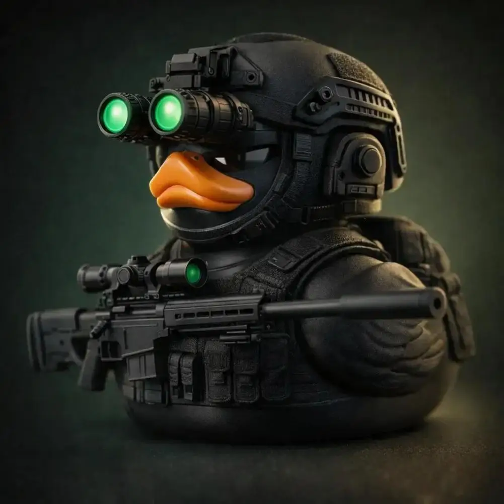 Military Fan Gift Armed Equipment Replica Night Vision Duck Figurine Military Spec Ops Desk Decor Gamer Collector for Men