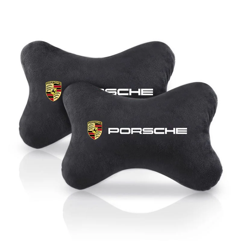 Coussinets initiés de protection de ceinture de sécurité de voiture, oreiller de cou de repos de sauna, broderie Porsche, Panamera, Macan 911, 718, Taycan, Boxster, Cayman 918