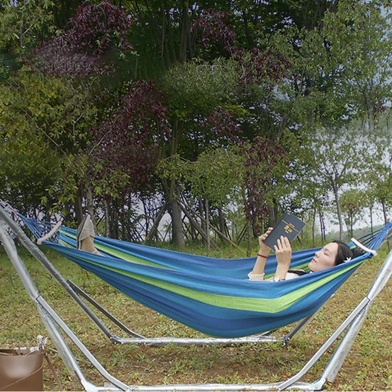 Folding Bracket Hammock Chair Garden Rest Nets for Couple Camping Detachable Hammocks Tourist Hammock Stand Outdoor Furniture