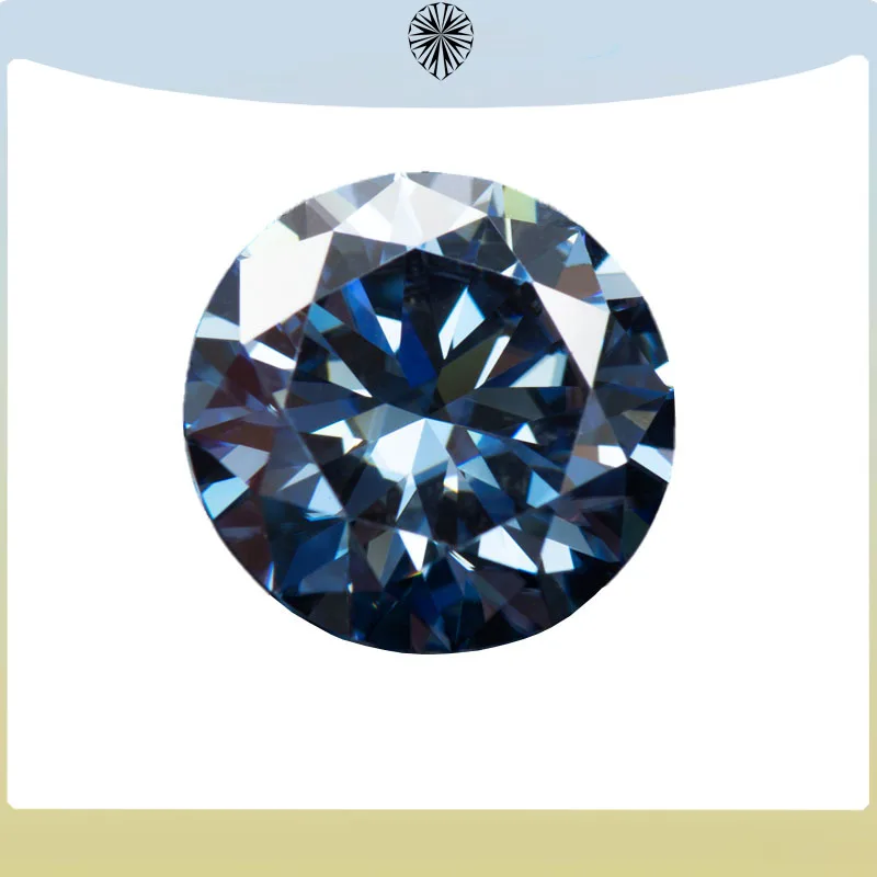 

Moissanite Stone Royal Blue Premium Colour Round Cut Lab Created Gemstone Diamond Jewelry Making Materials with GRA Certificate