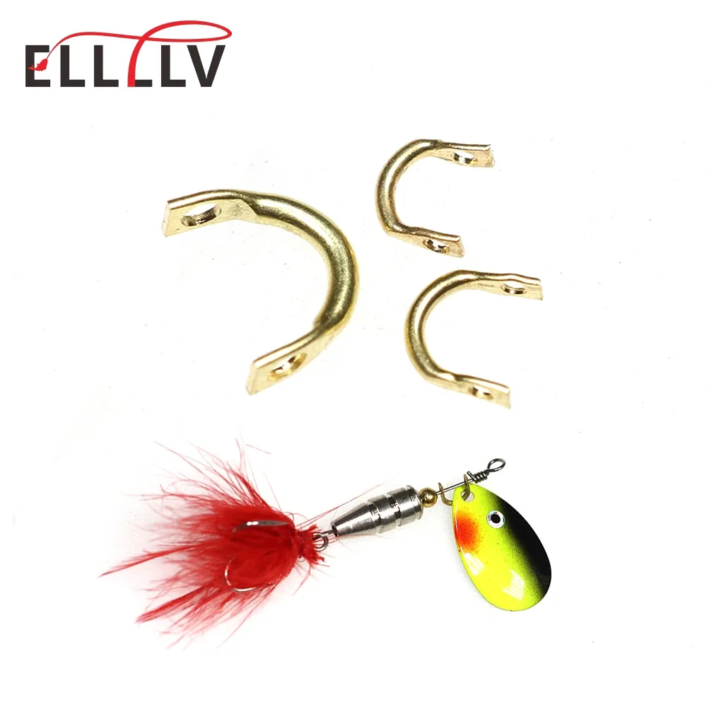 Elllv 50PCS U- Shaped Easy-Spin Clevises Spinner DIY Brass Fishing Lures Accessories S M L