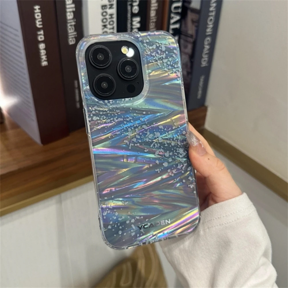 Luxury Bling Glitter Milky Way Starry Radiant Phone Case For iPhone 15 14 13 12 Pro Max Camera Protection Soft Silicone Cover