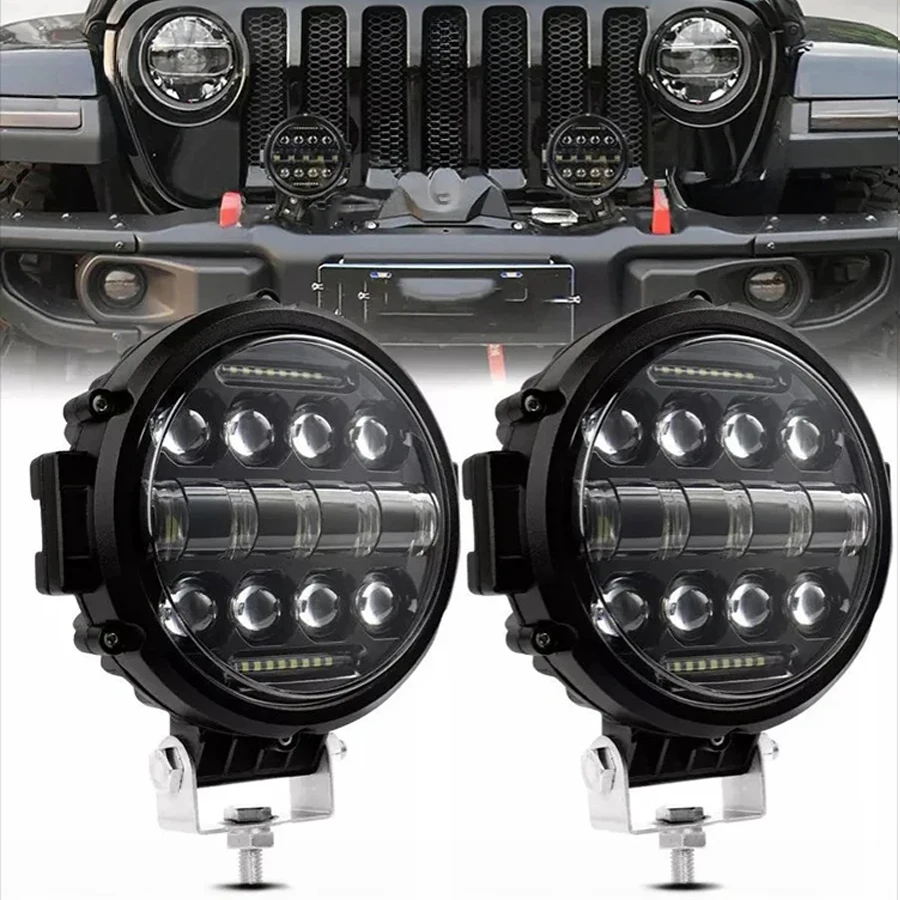 

HYNBYZJ 7-дюймовый 150 Вт круглый точечный светильник дальнего/ближнего света DRL светодиодный рабочий фонарь дальнего света для грузовика Jeep Off Road SUV UTV ATV Fog LED