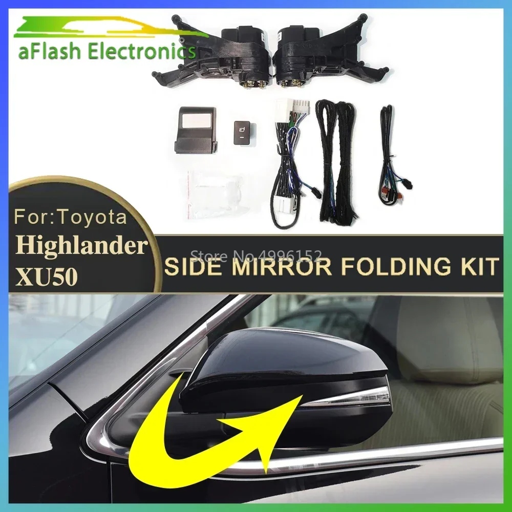 For Toyota Highlander XU50 2013-2019 LHD VIGO 15-19 Car Side Mirror Folding Kit Rearview Mirror Fold Motor Electric Power Mirror