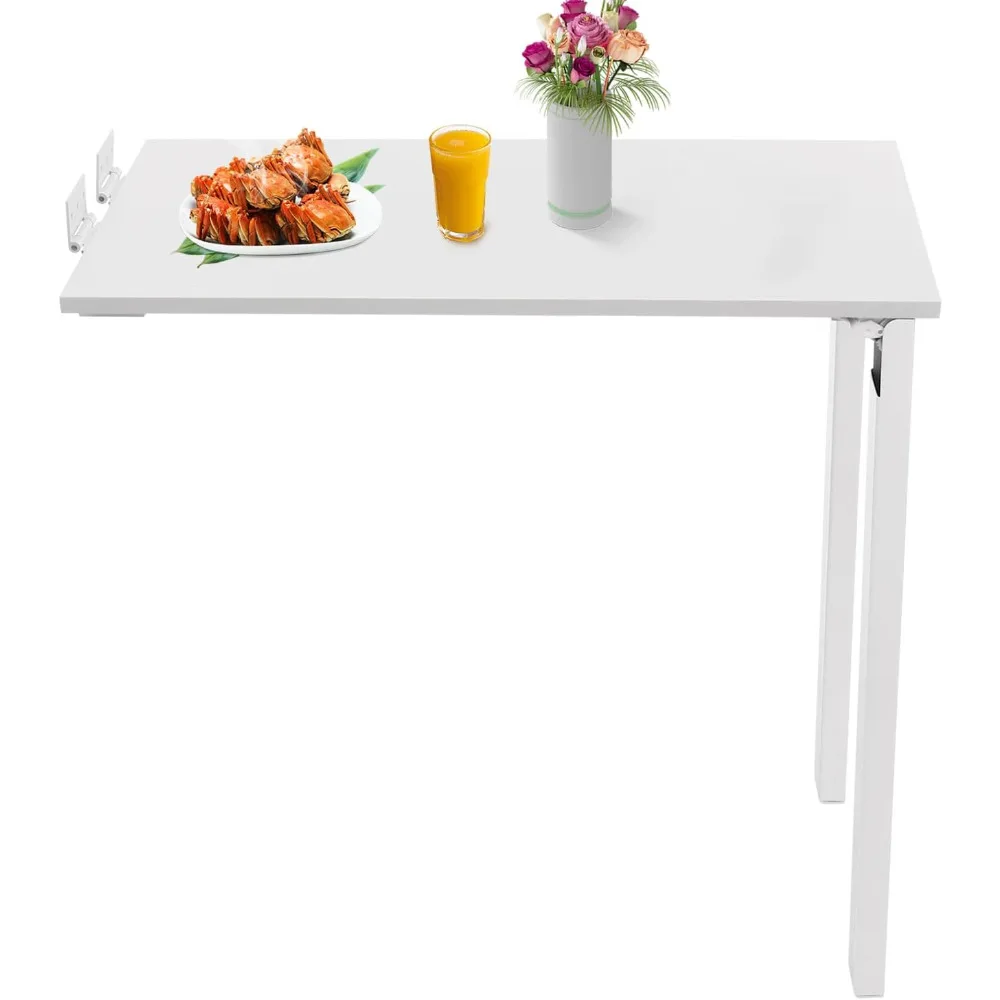 

Wooden Folding Dining Table Wall Mounted Folding Kitchen Table Load Capacity 60kg Folding Kitchen Table for Dining Room,75x40 cm