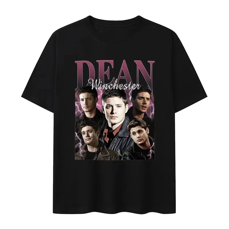 

Limited Dean Winchester Actor Graphic T Shirts Men's Vintage Gothic Short Sleeve T-shirt Cotton Oversized Tshirt Oversize Tees