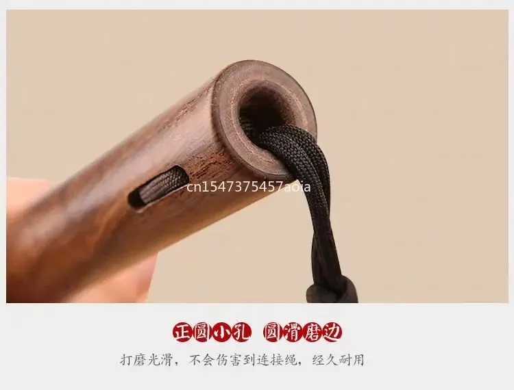 New 28cm Solid Wood Double Stick Red Sandalwood Double Cut Stick Rope Practical Performance Double Stick Double Stick