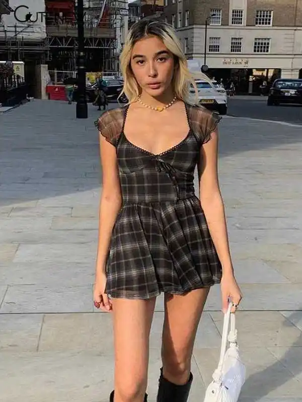 

Новая женская футболка Cutenew с узором в клетку, А-силуэт, H-версия, 100% лен, рукав три четверти, Ciwalk Dr