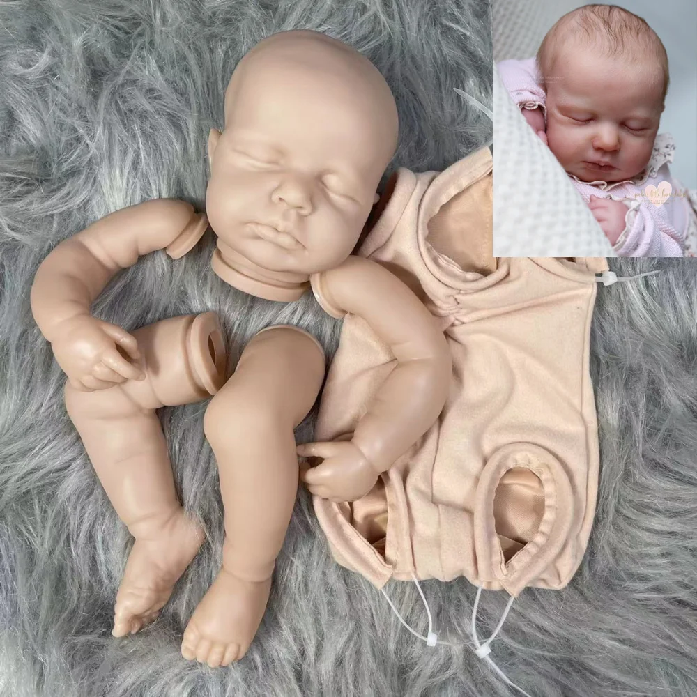 19 Inch Vinyl Reborn Baby Doll Kit LouLou Sleeping Baby Molds Blank Unpainted Unassembled Kit Handmade Reborn Baby Blank Kit