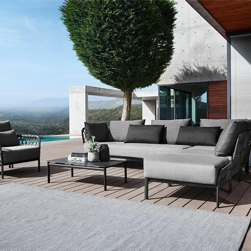 

Outdoor rattan sofa villa scenic courtyard garden creative design rattan chair combination