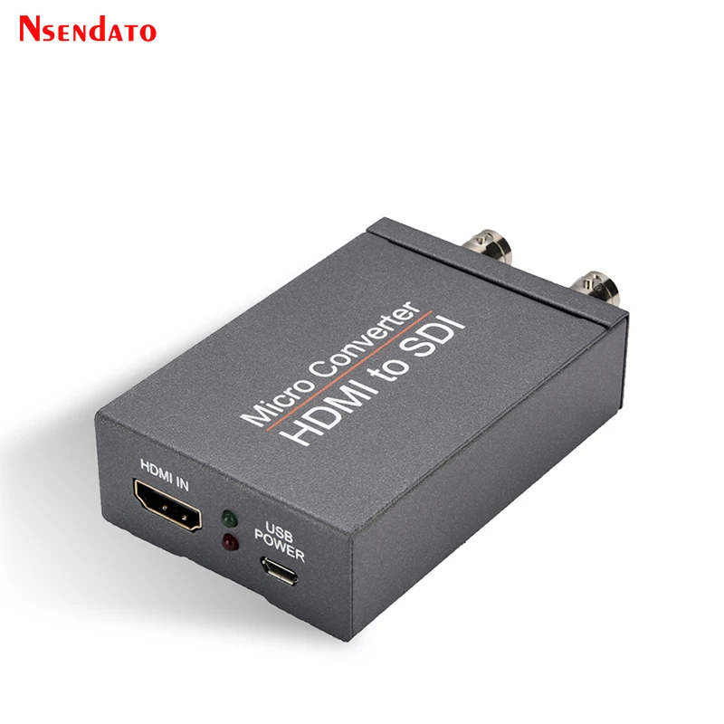 4K HDMI to SDI with Power adapter Mini 3G HD SD-SDI Video Micro Converter Adapter with Audio Auto Format Detection for Camera