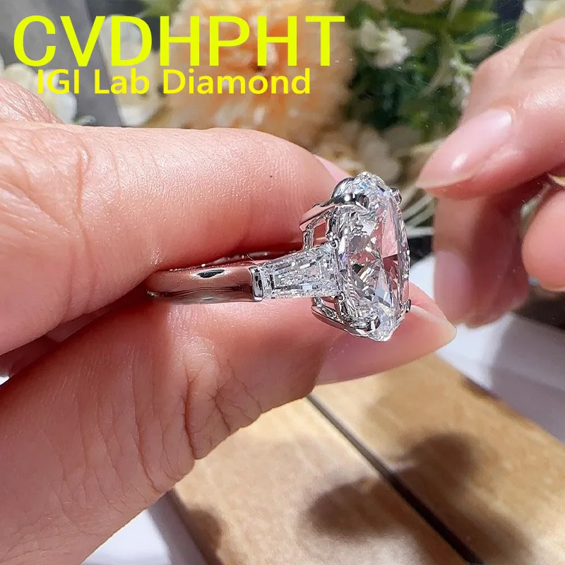 

Настоящее белое золото 18 карат, выращенные в лаборатории бриллианты, сертификат IGI, лучший цвет DE VS1, обручальное кольцо овальной формы