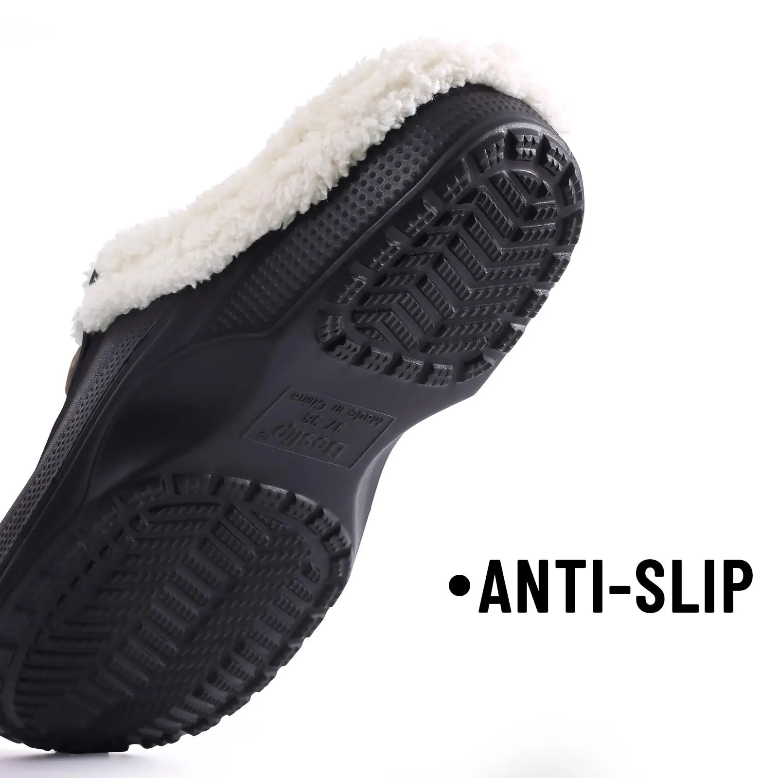 Lächeln Winter Pelz Gefüttert Clogs Frauen Fuzzy Hausschuhe Männer Warme Hausschuhe Erwachsene Outdoor Wasserdichte Hausschuhe Komfort Garten Clogs – Detail 30