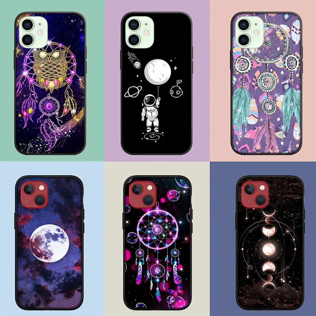 Moon Stars Dreamcatcher Dream catcher Soft Phone Cover for Apple iPhone 16 15 14 13 12 11 Pro Max 6 6S Plus + SE 16+ 14+ Case