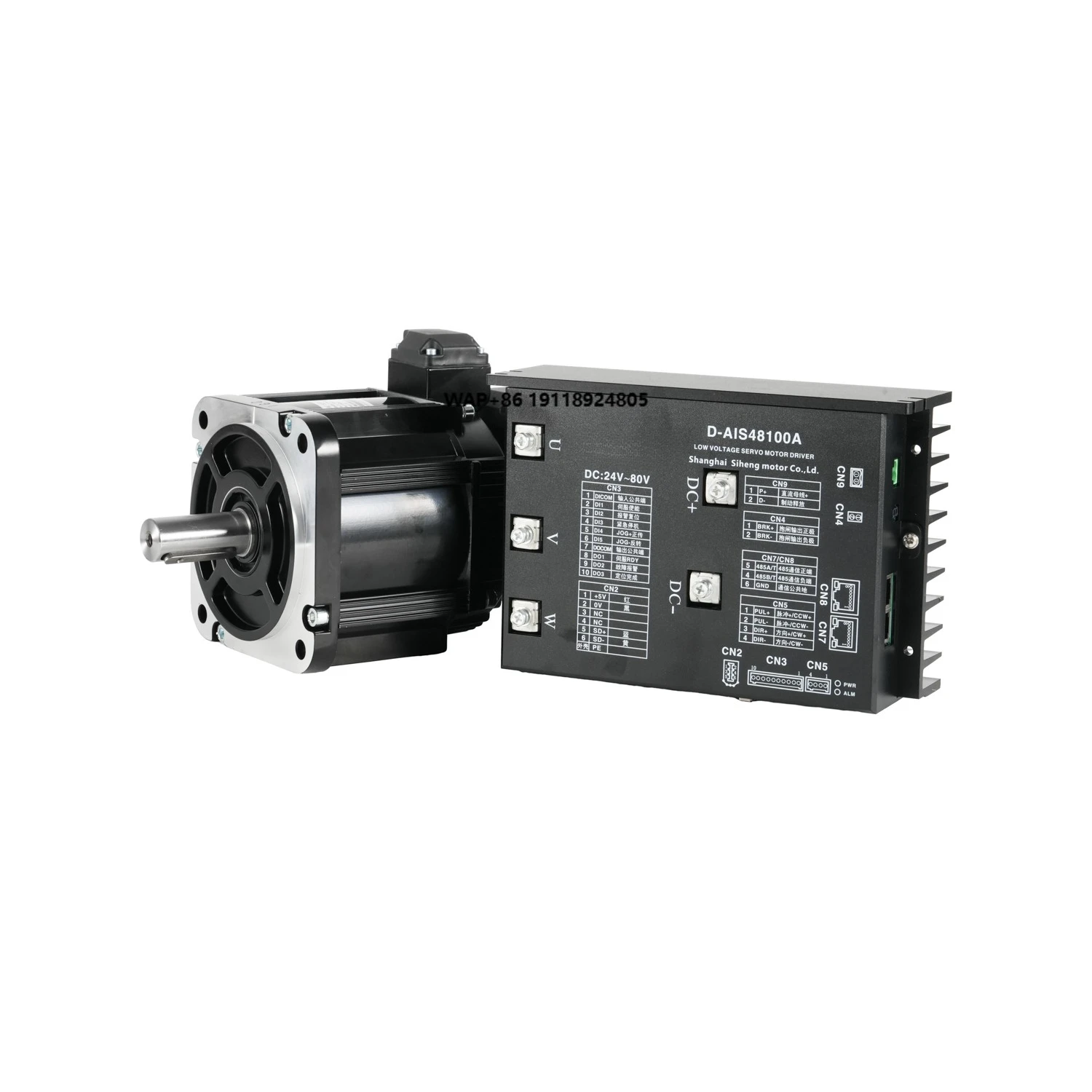 Factory180mm CE DC Servo Motor 48nm 1500W 72VDC 3phase Motor and Driver for Automated Logistics Storage Equipment