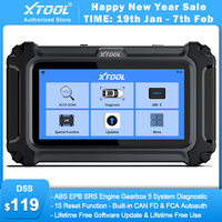 XTOOL D5S 5 System Car Diagnostic Tools With 15 Reset Services OBD2 Scanner Lifetime Free Update Auto ABS EPB SRS Engine AT Tool