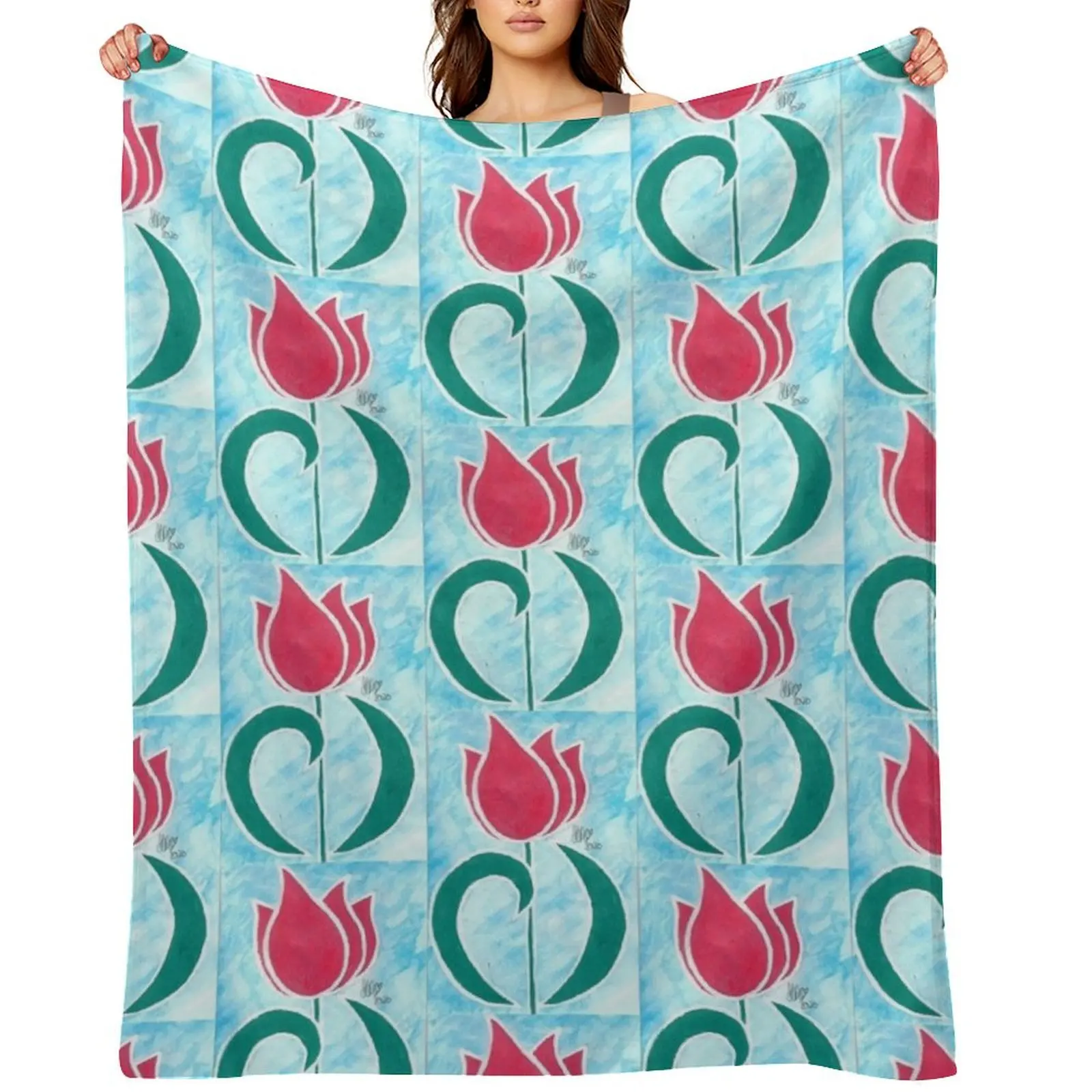 

Parkinsonas Awareness Tulip Throw Blanket Thermals For Travel Decorative Sofas Multi-Purpose Bed linens Blankets