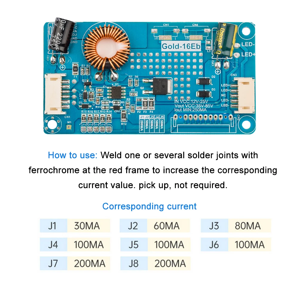 14-37 pollici A LED TV LCD Retroilluminazione Corrente Costante Bordo di Driver Boost Step Up Modulo Regolatore di Tensione 10.8-24V a 15-80V