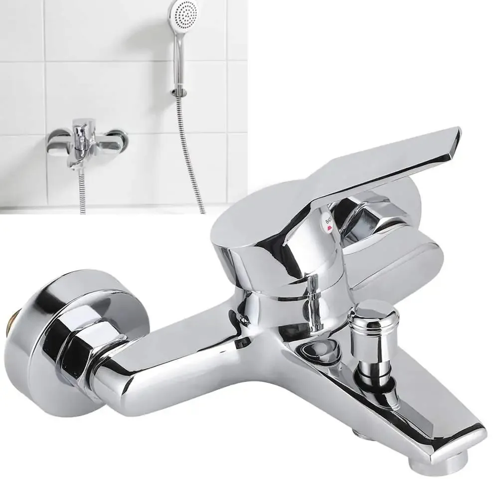 Shower Faucet Made of Alloy Material, G1/ 2inch Threaded Wall-Mounted Triple Mixer Faucet, Comfortable to Hold, Suitable for Hom