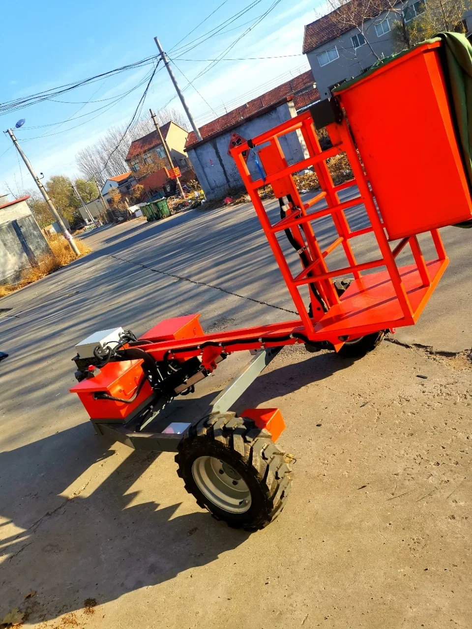 Venda direta da fábrica plataforma de elevação de pomar rebocável elevador móvel rebocável selecionador de cereja trabalho aéreo boom lift