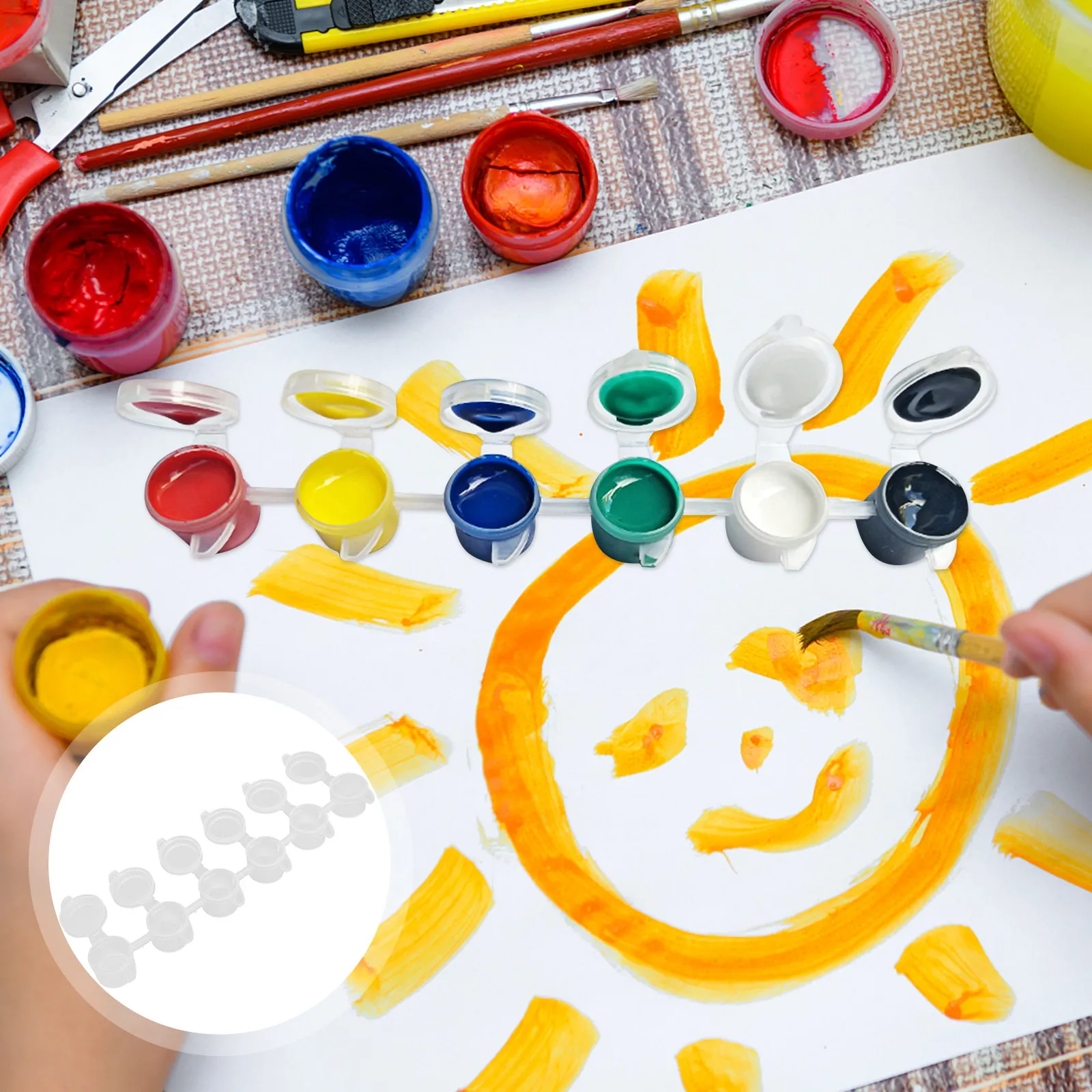 

Набор из 40 контейнеров для хранения пигментов 6-в-1 с крышками, прозрачные емкости для акварели, глиттера, порошка, бусин