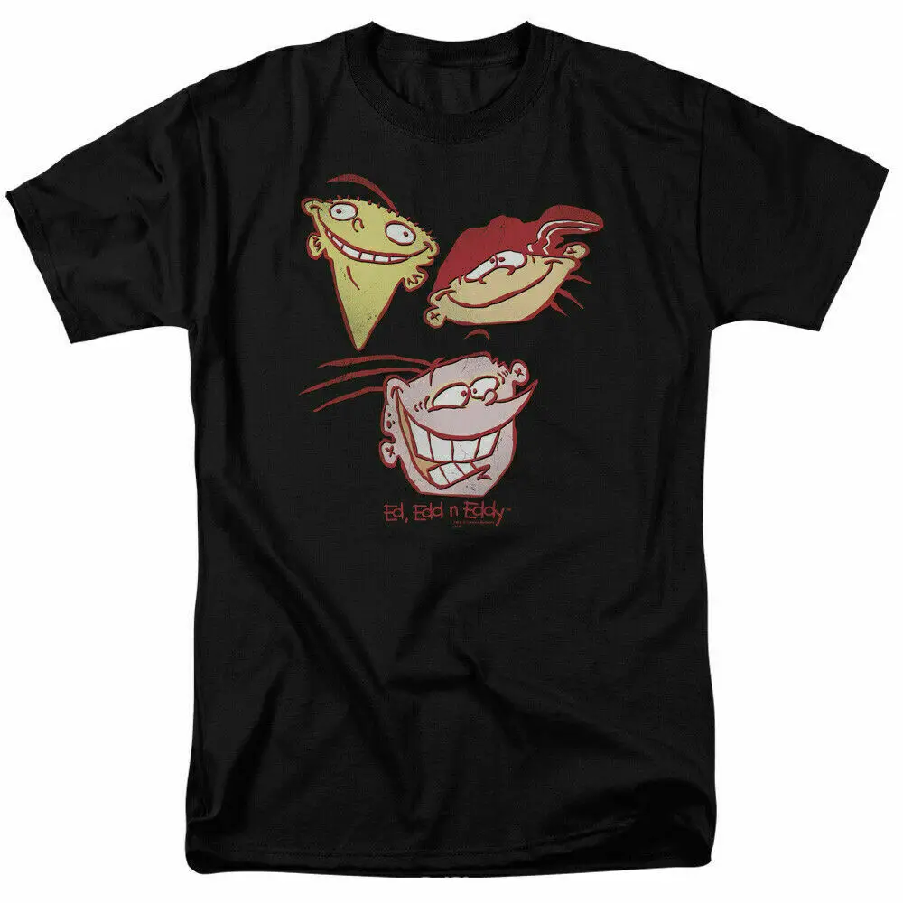 Ed, Edd, n Eddy Three Heads T Shirt Mens Licensed Cartoon Merchandise Black