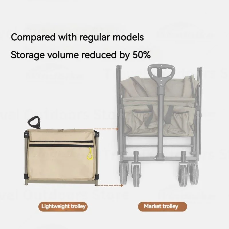 Naturehike Outdoor Camping Aircraft Wheeled Cart Foldable Hand Pushing Camping Trailer Pull Rod Rear Wagon Cart Camping Trolley