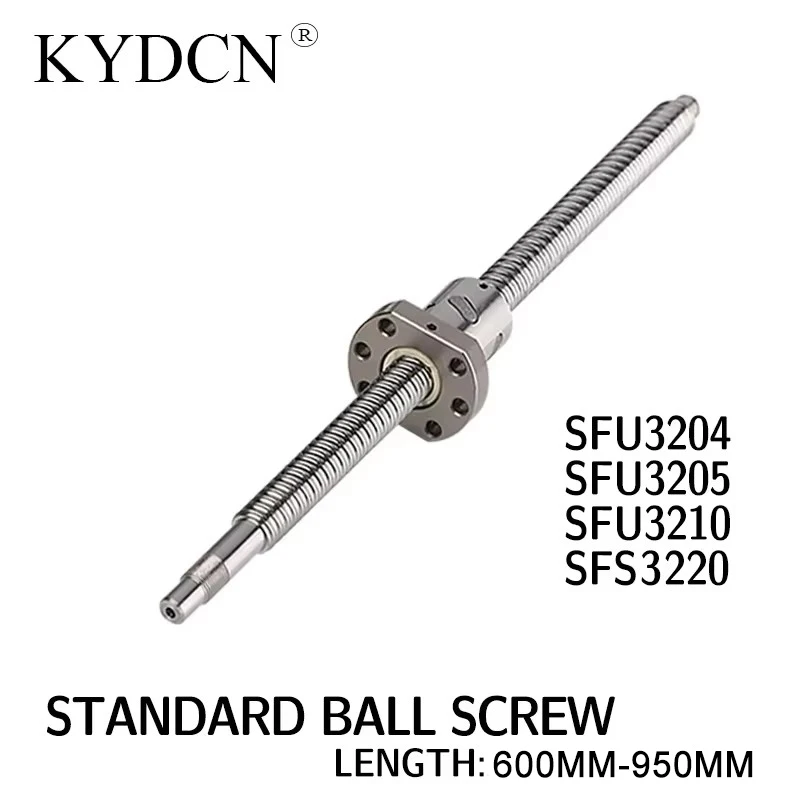 SFU3204 SFU3205 SFU3210 SFS3220 C7 Rolled Ballscrew Length 600mm to 950mm With Single Ball Nut  For Heavy Load CNC Router ﻿