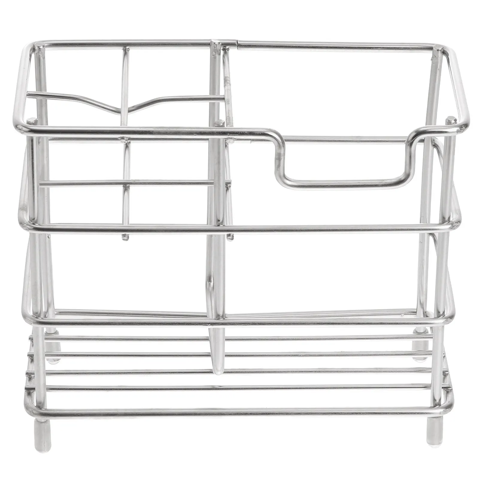 Stainless Steel Toothbrush Holder with Toothpaste Stand, Anti-Slip Waterproof Bathroom Shelf, Rust-Resistant