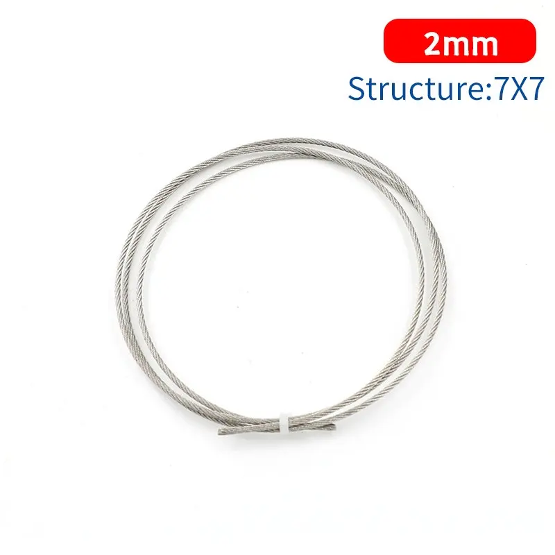 20 Meter 0,8–4 mm Durchmesser, 7 x 7 Edelstahl 304 Drahtseil, rostfrei und erstklassiges weiches Kabel zum Angeln, Heben, Wäscheleine – Detail 5