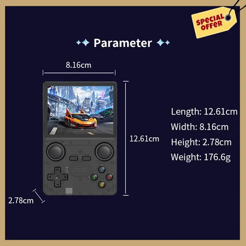 

X35S Handheld Video Game Console Hall Joystick Open Source 16G+64G Retro Game Controller For PSP/GBA/N64/MD Emulator B