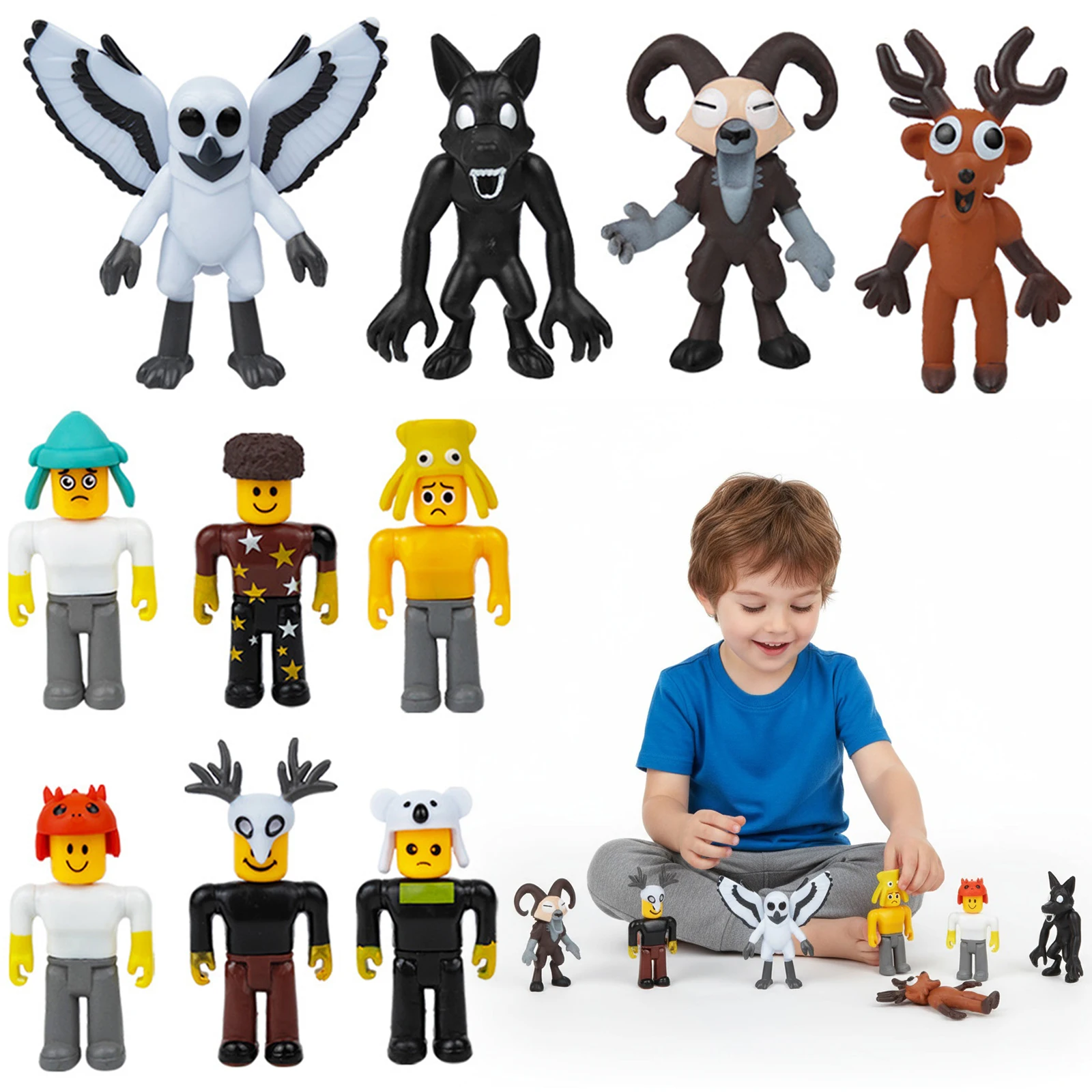 Caliente 5/10 Uds 99 noches en el bosque figura de acción ciervo búho cabra estatuilla modelo de escritorio adornos juguetes Fans regalos de navidad