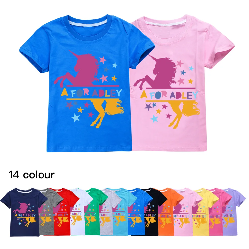 

Kids A for Adley T Shirt Baby Girls Summer Short Sleeve Tops Toddler Boys Casual Clothes Children Fashion Streetwear T-Shirts