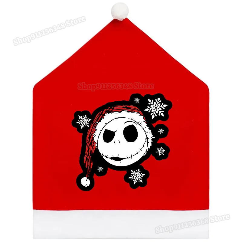 Nightmare Before Christmas เก้าอี้สีแดงไม่ทอแจ็ค Skellington พิมพ์ Xmas ตารางตกแต่งห้องรับประทานอาหารตกแต่งรถ