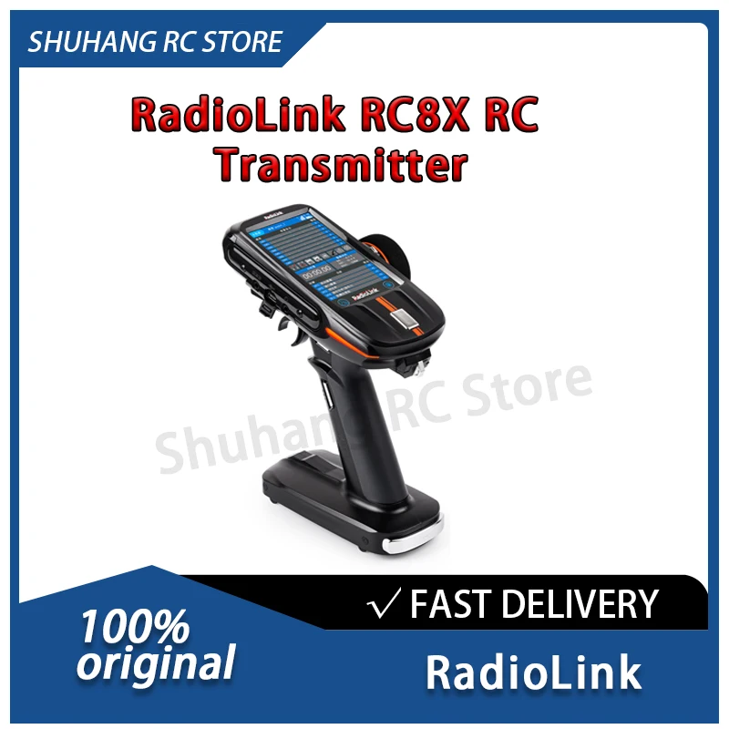 

RadioLink RC8X RC Transmitter 4.3 Inches Full Color IPS Touch Screen 8CH 600 Meters Ground Control Distance for FPV Plane RC Car