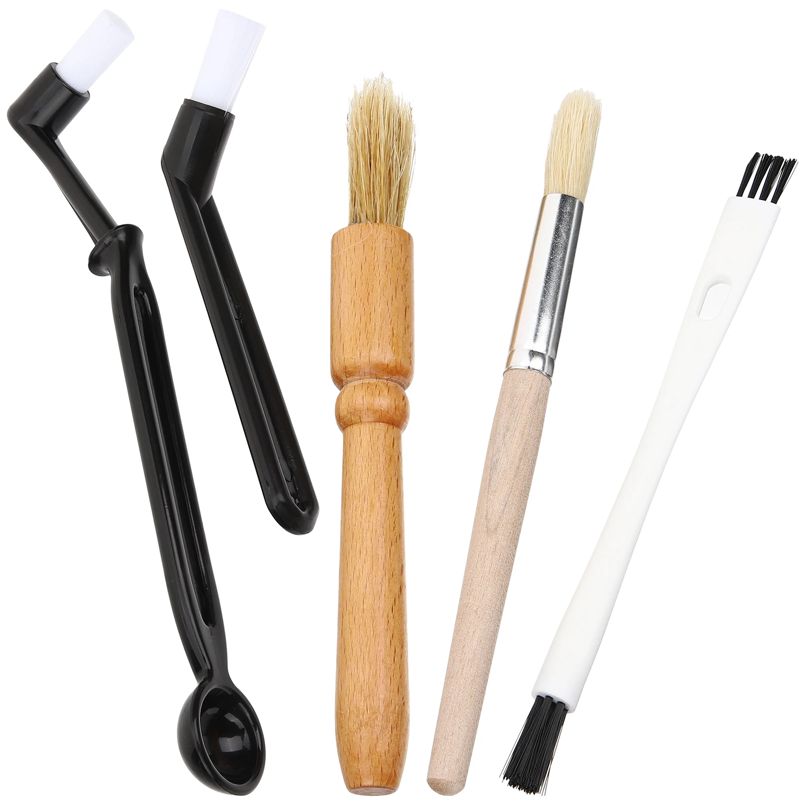 

Coffee Machine Cleaning Brush Set Double Headed Wooden Long Bristles Kitchen Stain Resistant Odor Free Bottle