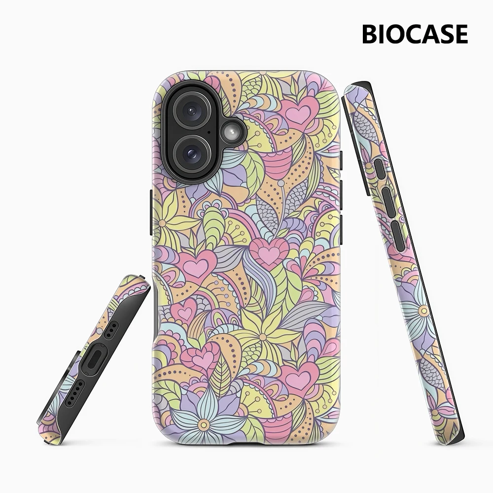 Skurrile florale Kritzeleien IPhone 17 Must-Haves Handyhülle für IPhone 17 16 15 14 13 12 11 Pro Max Plus Doppelschichtige Rückseite
