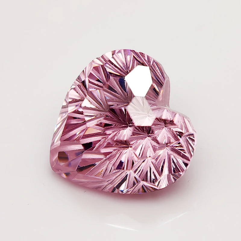 5A 新品 高級 パープル/紫/イエロー/シャンパンカラー 6x6mm ハート型 パイロテクニックカット キュービックジルコニア ストーン ルースジェムストーン ジュエリー製作用