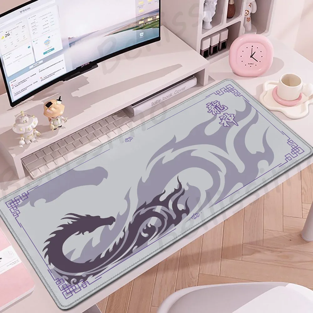 

Mouse Pad Computer Ectended Mousepad XXL Keyboard Pad Office Accessories E-Sports Mats Cabinet Desk Pad HD Black And Red Dragon
