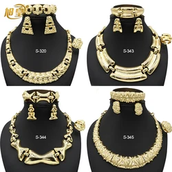 XUHUANG francia Set di gioielli con bracciale collana di alta qualità nigeriano lusso sposa regalo di nozze Set di collana girocollo placcata africana